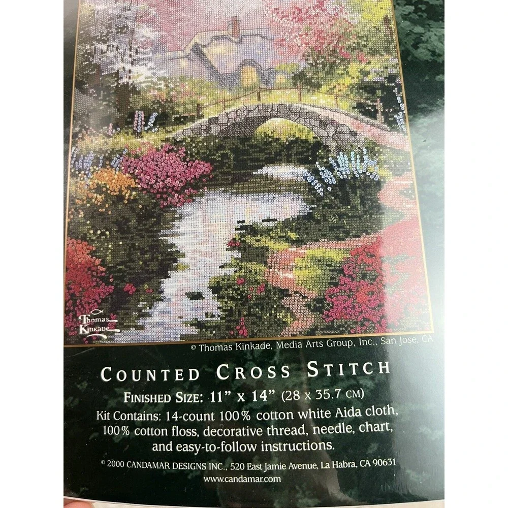 Thomas Kinkade Counted Cross Stitch Kit #51157 Brookside Hideaway 11 x 14 Sealed